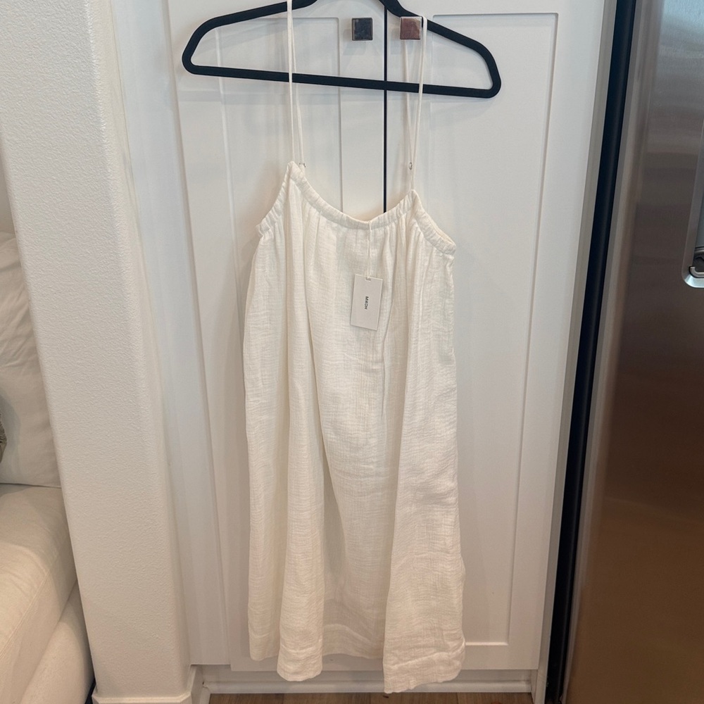 Mikoh White Short Cotton Button Slip Dress Color Bone New with tags